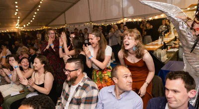 Crowd laughing Crowd laughing