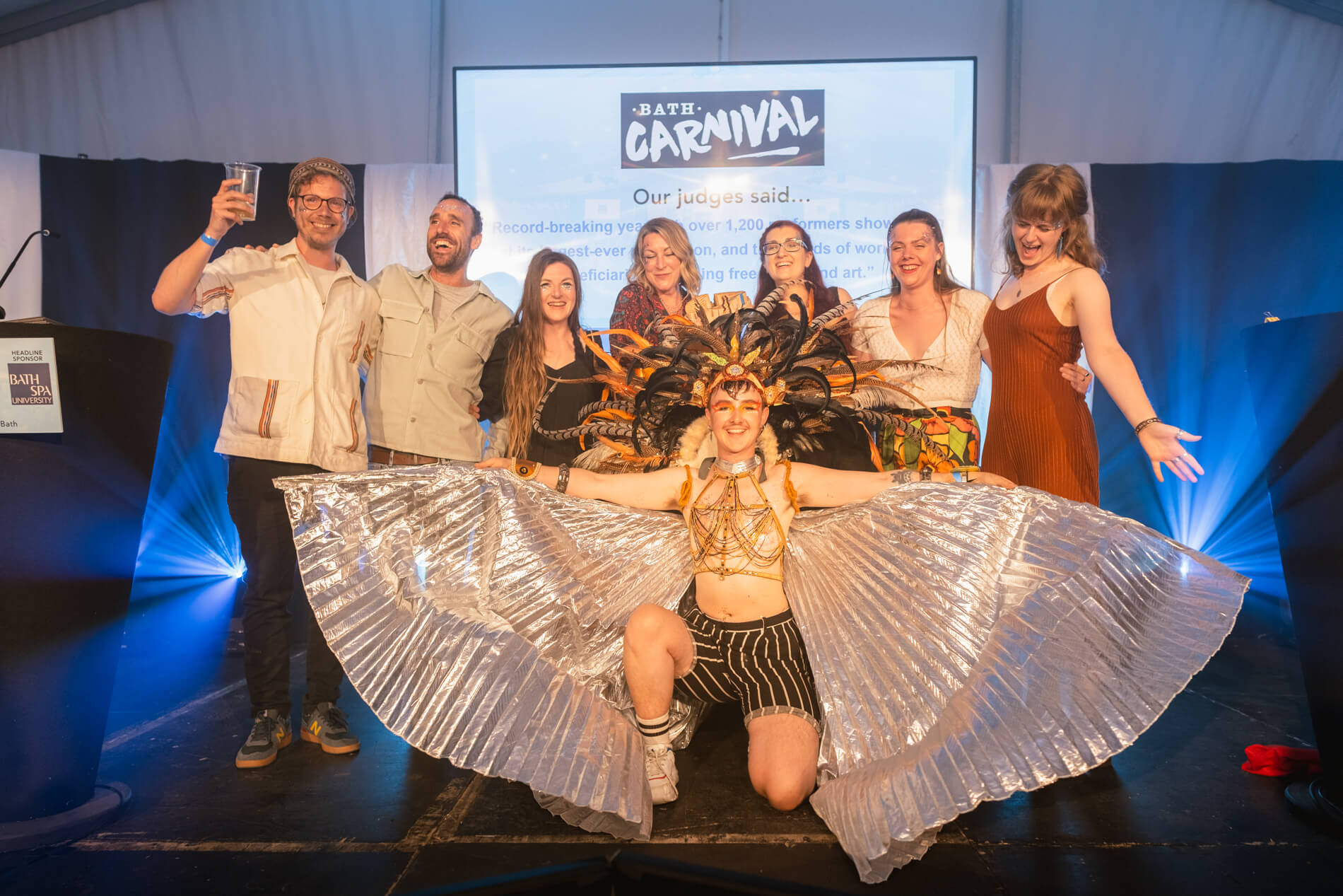 Bath carnival team on stage at the Creative Bath awards